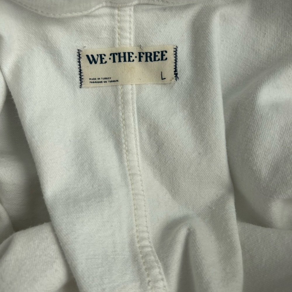 NEW We the Free by Free People Crisp White Short Sleeve Collared Jumpsuit Sz L - Picture 7 of 8